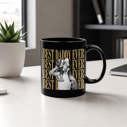 Custom Photo Black Mug - Personalized Father's Day Gifts For Dad, Grandpa - The Man, The Myth