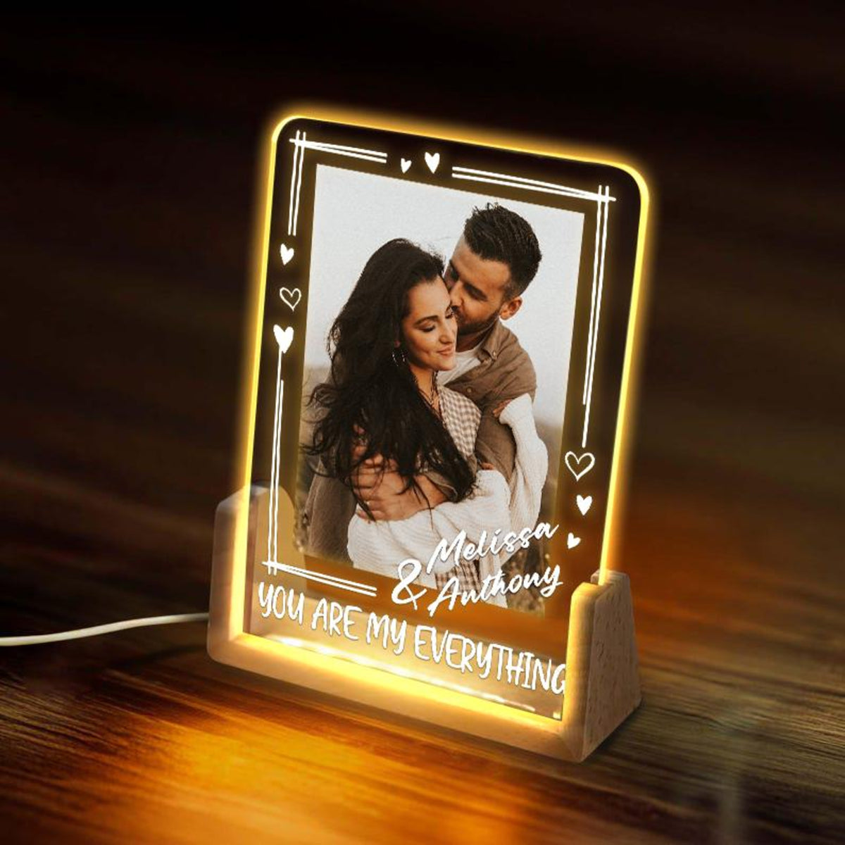Personalized Couple Photo Led Night Light, Custom Couple Valentine Day Lamp, Romantic Gift, Couple Anniversary Present, Gift For Lover