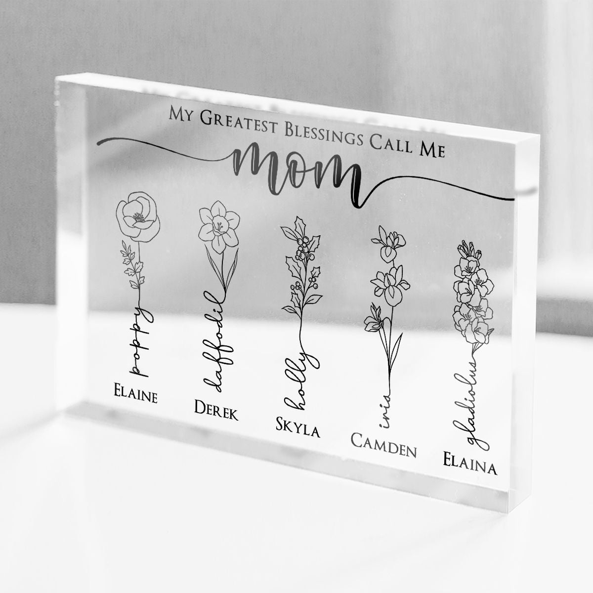 My Greatest Blessings Are Kids - Personalized Acrylic Plaque - Gift For Mom, Mother's Day, Birthday Gift