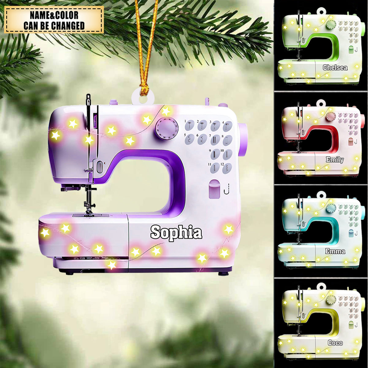 Automatic Sewing Machine - Personalized Acrylic Ornament - Christmas Gift For Sewing Lovers, Tailors