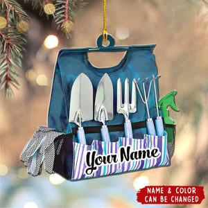 Garden Tool Bag - Personalized Acrylic Ornament - Christmas Gift for Gardening Lovers