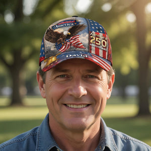 Personalized America Patriotic 250th Anniversary Baseball Cap, USA 250 Celebration Baseball Cap, Gift for Him