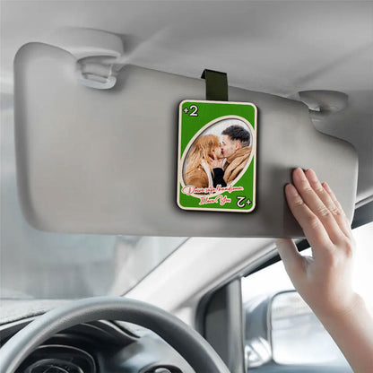 Drive Safe I Love You Play Card - Personalized Car Visor Clip - Gift For Couple
