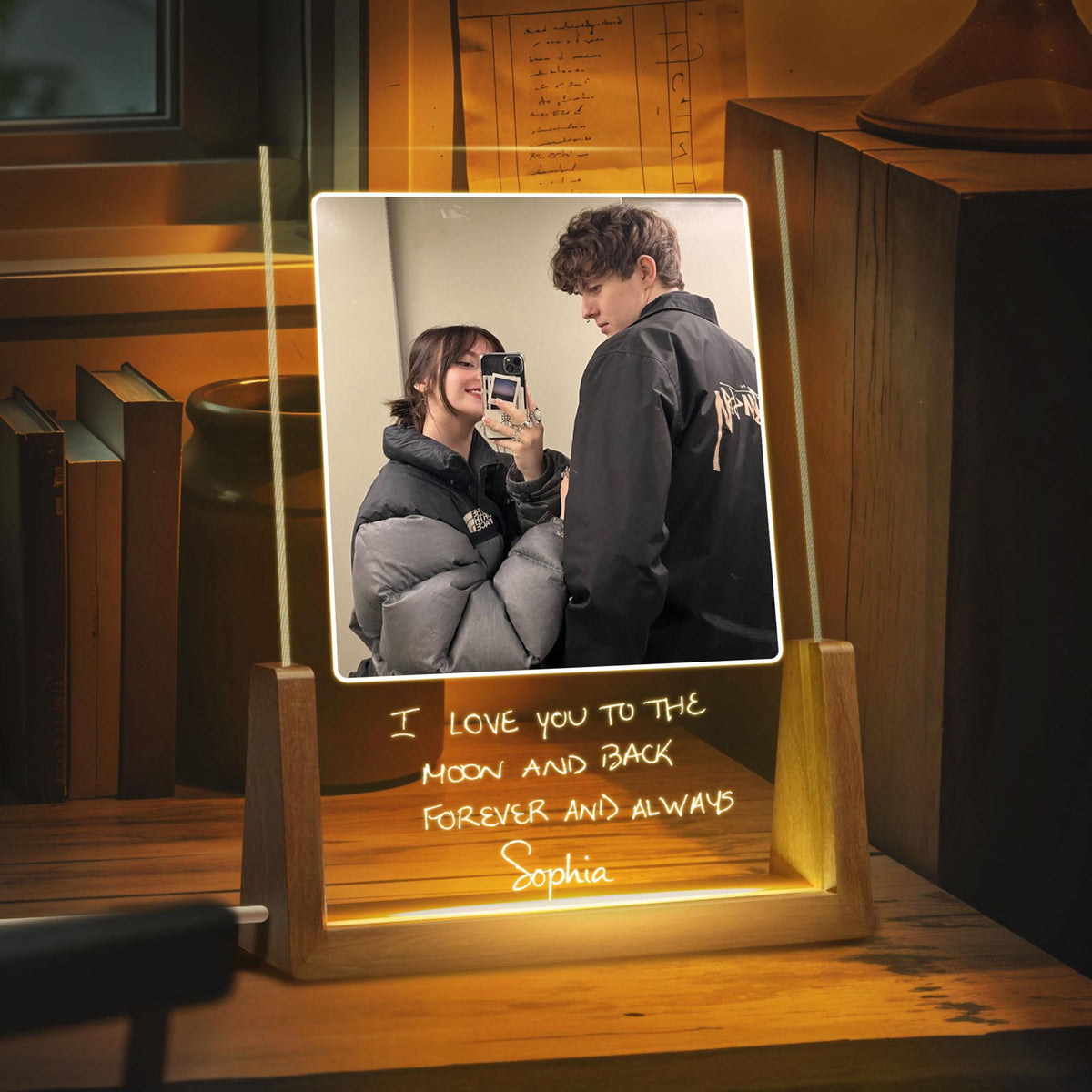 Personalized Photo Actual Handwriting Night Light, Valentine Gift for Her, Birthday Gifts, Couple Memorial Lamp, Handwriting Message for Him