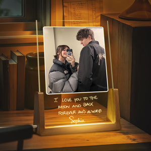 Personalized Photo Actual Handwriting Night Light, Valentine Gift for Her, Birthday Gifts, Couple Memorial Lamp, Handwriting Message for Him