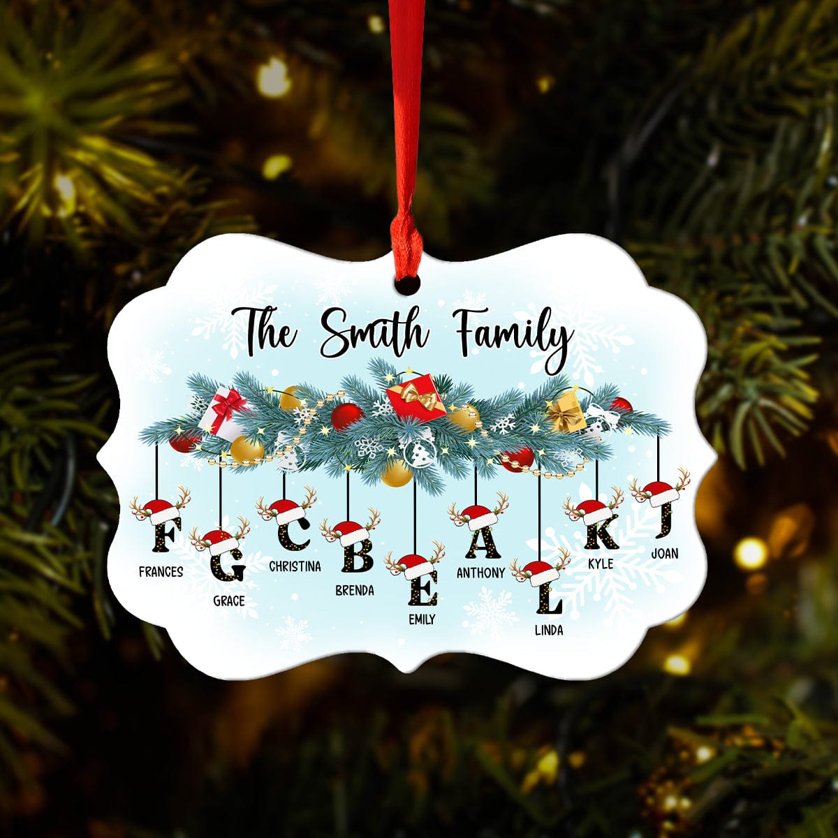 Custom Family First Letter Name Christmas Irregular - Personalized Ornament - Christmas Gift For Family