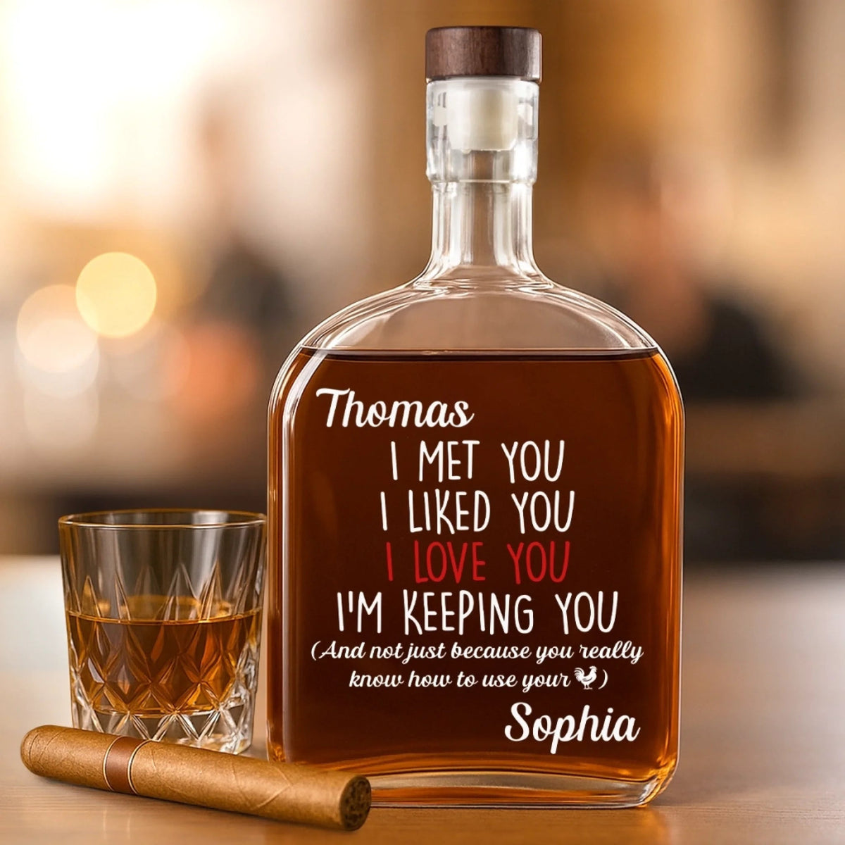 I'm Keeping You Forever Custom Couple Photo - Personalized Wine Bottle - Anniversary Gift, Valentine's Day Gift For Couple