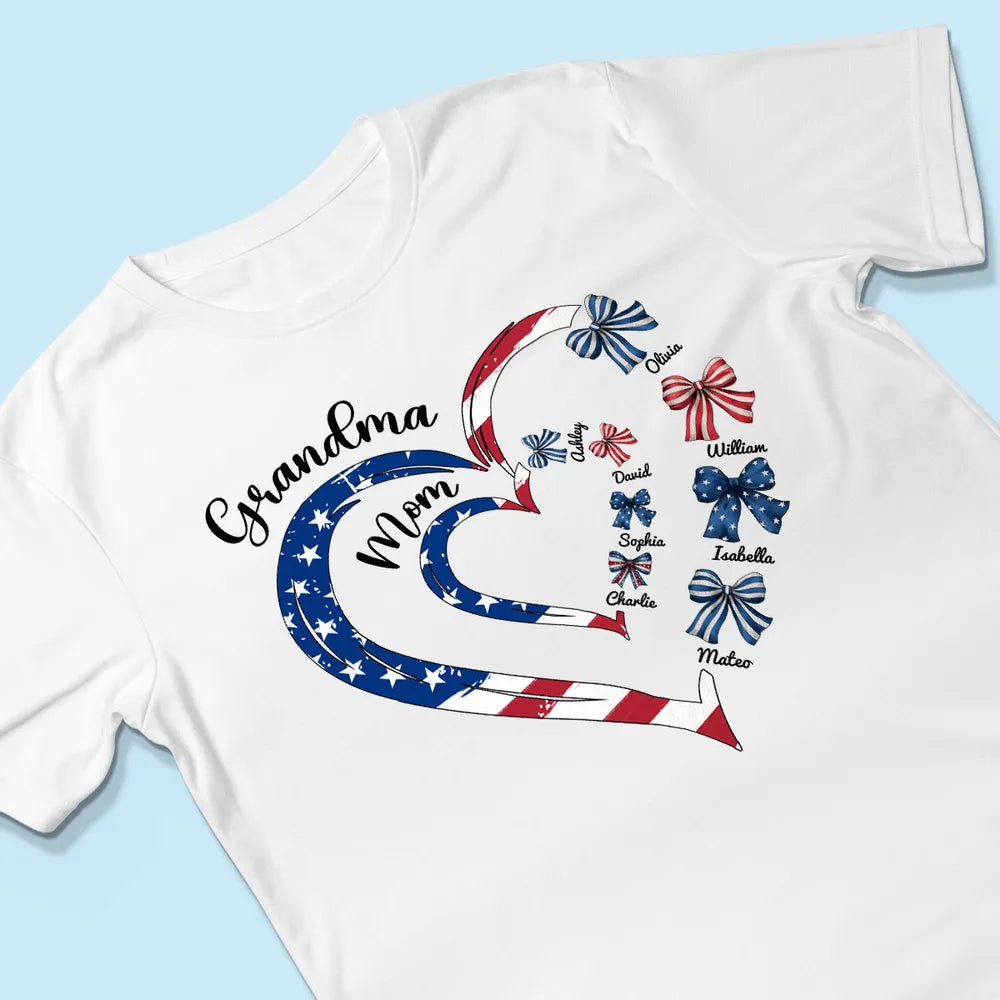 4th Of July First Mom Now Grandma Bow - Personalized Apparel - Independence Day, 4th Of July Gift For Mom