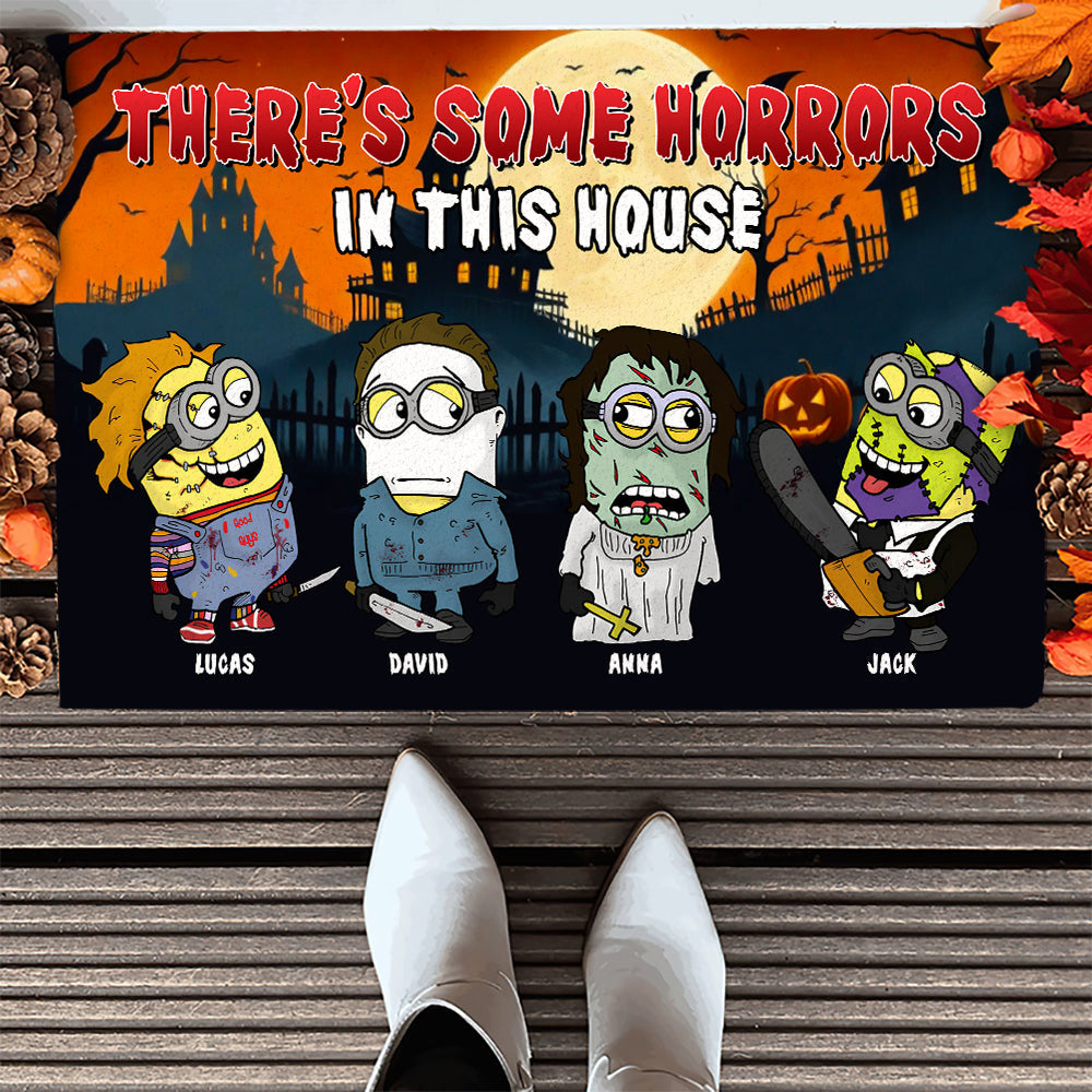 There's Some Horrors In This House - Personalized Doormat - Halloween Gift For Family
