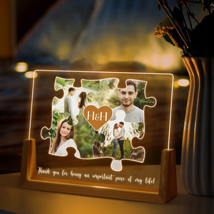 Important Piece Of My Life, Valentines Day Gift, Anniversary Gifts, Engagement Gifts, Romantic Gift for Couple, Names and Date Night Lamp Gifts