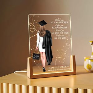 Personalized Graduation Lamp, Custom Class of 2026 Gift for Daughter, Graduation LED Night Light with Name & University