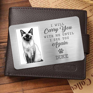 Custom Photo Aluminum Wallet Card - Personalized Pet Memorial Sympathy Gifts For Dogs, Cats