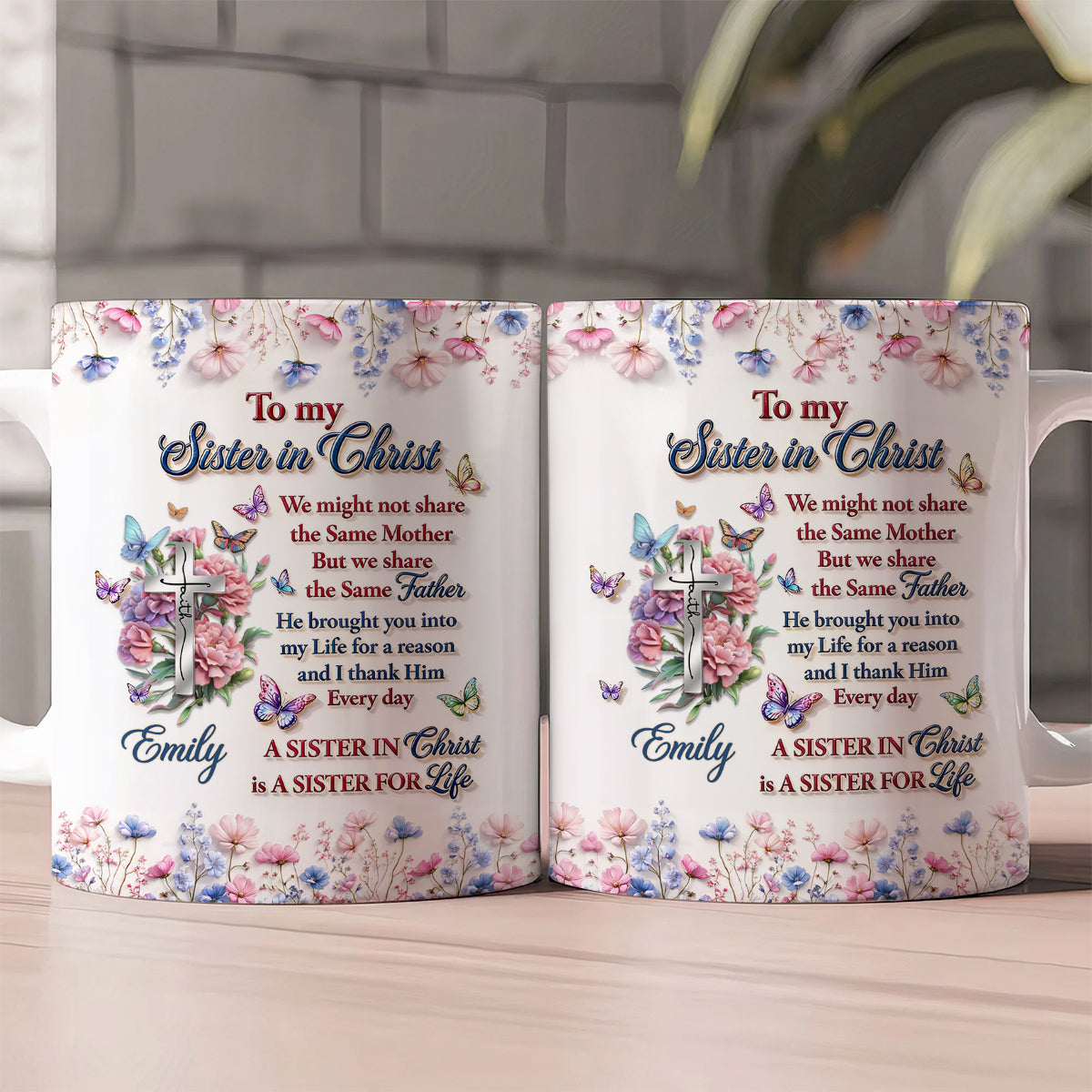 To My Sister In Christ, Personalized Ceramic Coffee Mug, Gift For Soul Sister