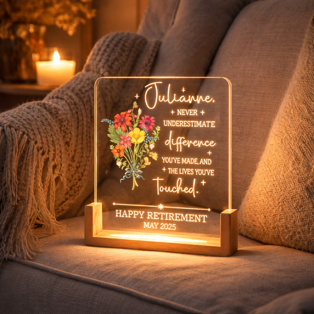 Personalized Retirement Night Light, Custom Retirement Gifts For Women Boss Co-Worker, Retirement Gift Retired Coworker Gift for Retirement
