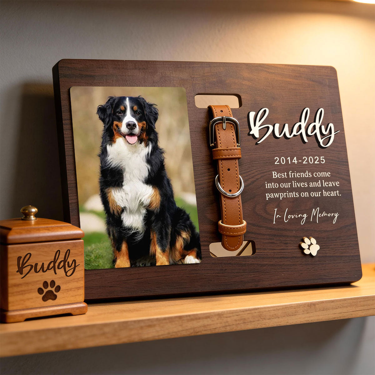 Best Friends Come Into Our Lives - Personalized Wooden Plaque With Collar Holder