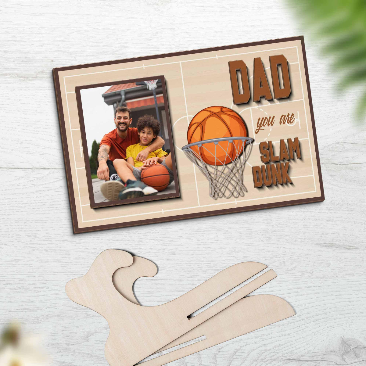 Basketball Dad Wooden Sign, Dad You Are Slam Dunk, Father Son Gift, Father's Day Gift, Basketball Sign
