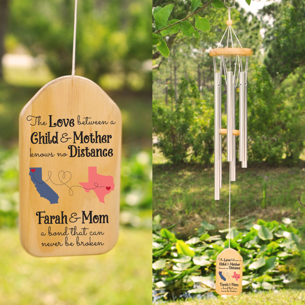 The Love Between A Child & Mother - Personalized Windchime - Gift For Mom, Mother's Day, Birthday Gift