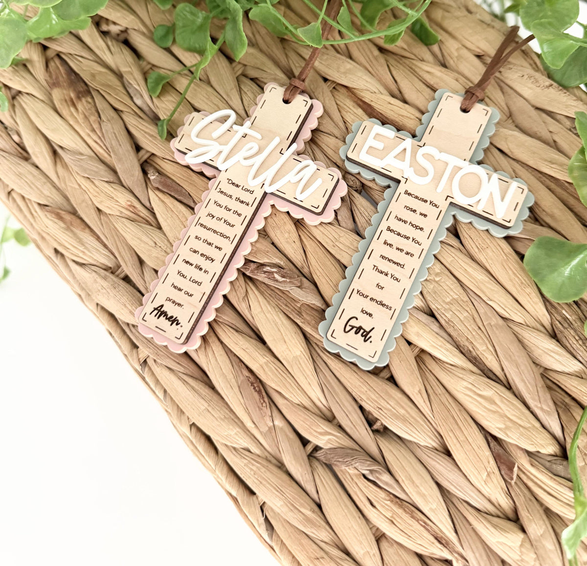 Personalized Easter Cross Basket Tag, Custom Cross Tag, Easter Baptism Gift, Easter Basket Tag, Custom Cross Tag, Personalized Easter Tag