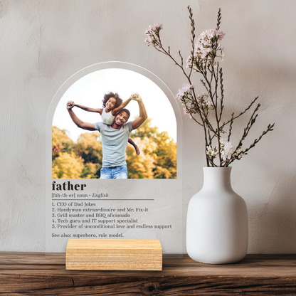 Personalized dad definition plaque, Fathers Day gifts from daughter, Personalized gifts for Dad, Custom Photo Frame, Dad christmas gifts