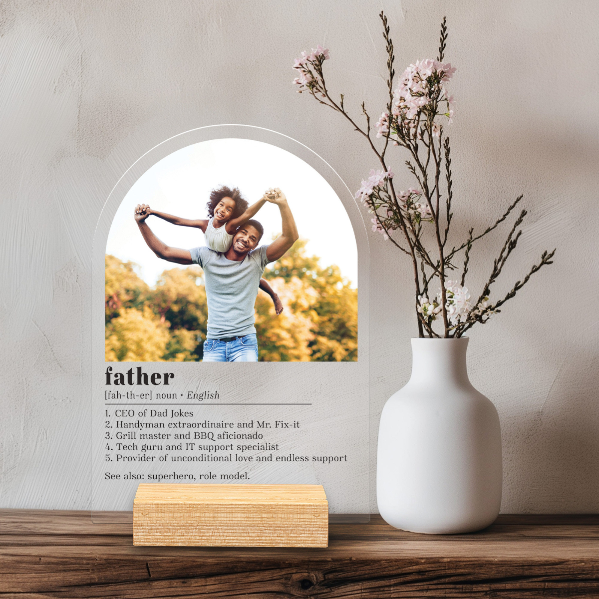Personalized dad definition plaque, Fathers Day gifts from daughter, Personalized gifts for Dad, Custom Photo Frame, Dad christmas gifts