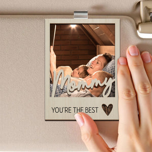 Love You to The Moon and Back - Personalized Wooden Car Visor Clip