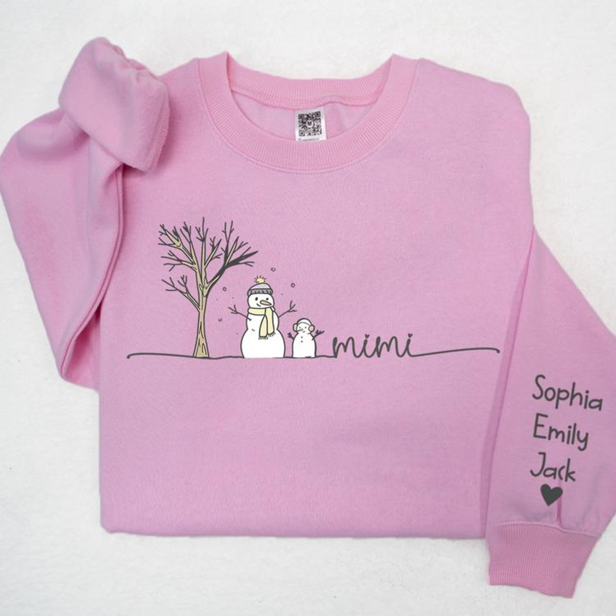 Custom Mimi Snowman Tree & Grandkids - Personalized Shirt - Christmas Gift For Grandma