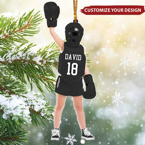 Personalized Boxing Kid Christmas Ornament, Acrylic Ornament For Boxing Lovers, Boxers
