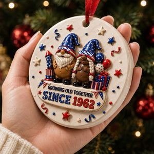 Celebrating Our Freedom And Anniversary With American - Real 3D Raised Ornament