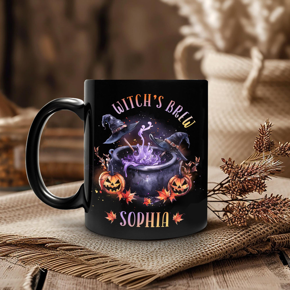 Personalized Witch Brew Mug, Witches Brew Coffee Cup, Witch Halloween Mug, Halloween Lover Gift, Poison Witches Brew Cup
