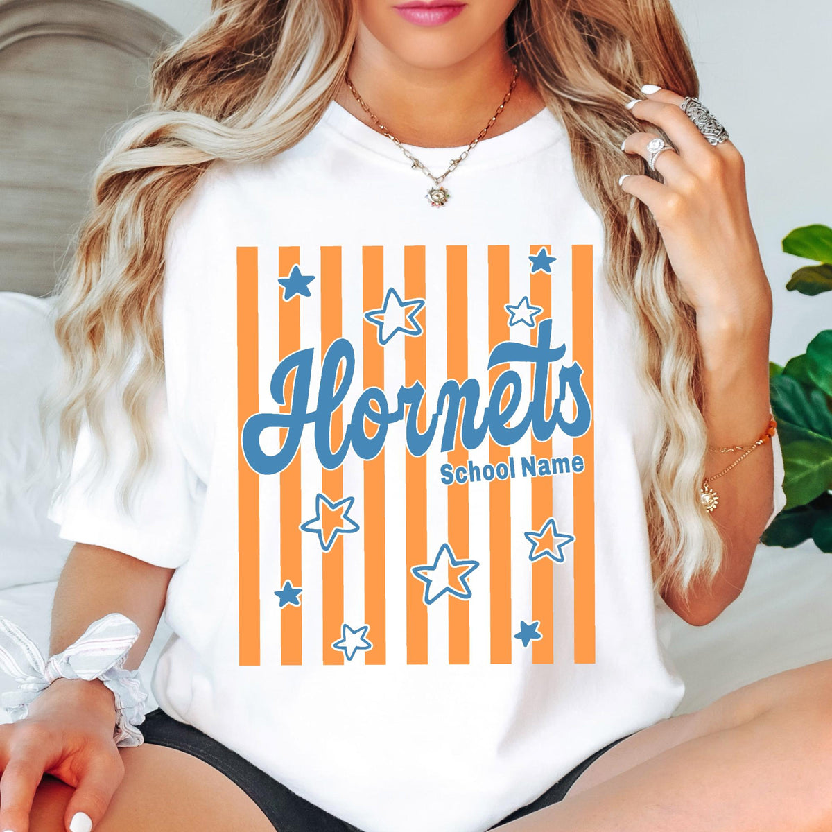 Comfort Colors Custom Mascot Team Shirts, Striped School Spirit Shirt, Game Day Mom Shirt, Back To School