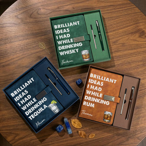 Brilliant Ideas I Had While Drinking - Personalized Notebook Pen Set - Gift For Writer, Office Gift, Gift For Friends