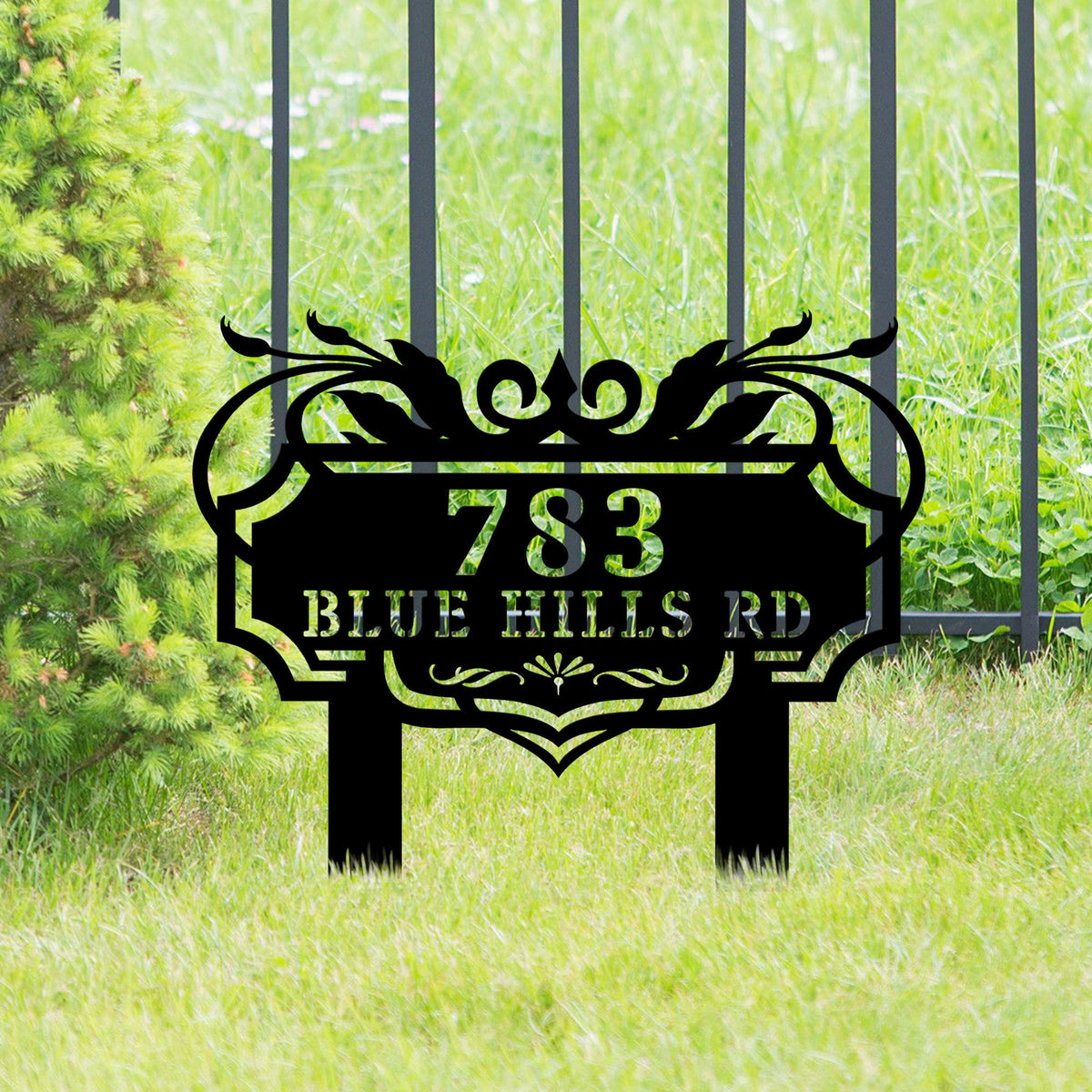 Custom Modern Address Sign, Metal House Number Sign, Metal Address Sign, Stake Address Sign, Outdoor Sign, Garden Art, Garden Decor