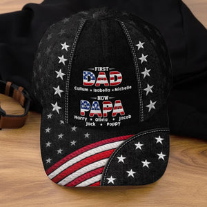 First Dad Now Papa American Legend Dad - Personalized Classic Cap - Gift For Dad, Papa, Father's Day Gift