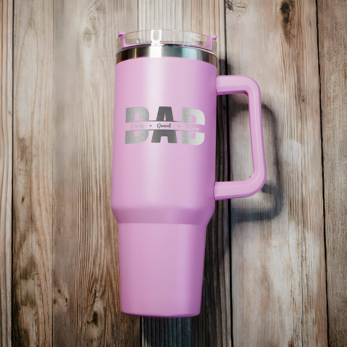 Dad With Kids Name - Personalized 40oz Tumbler - Gift For Father, Father's Day, Birthday Gift