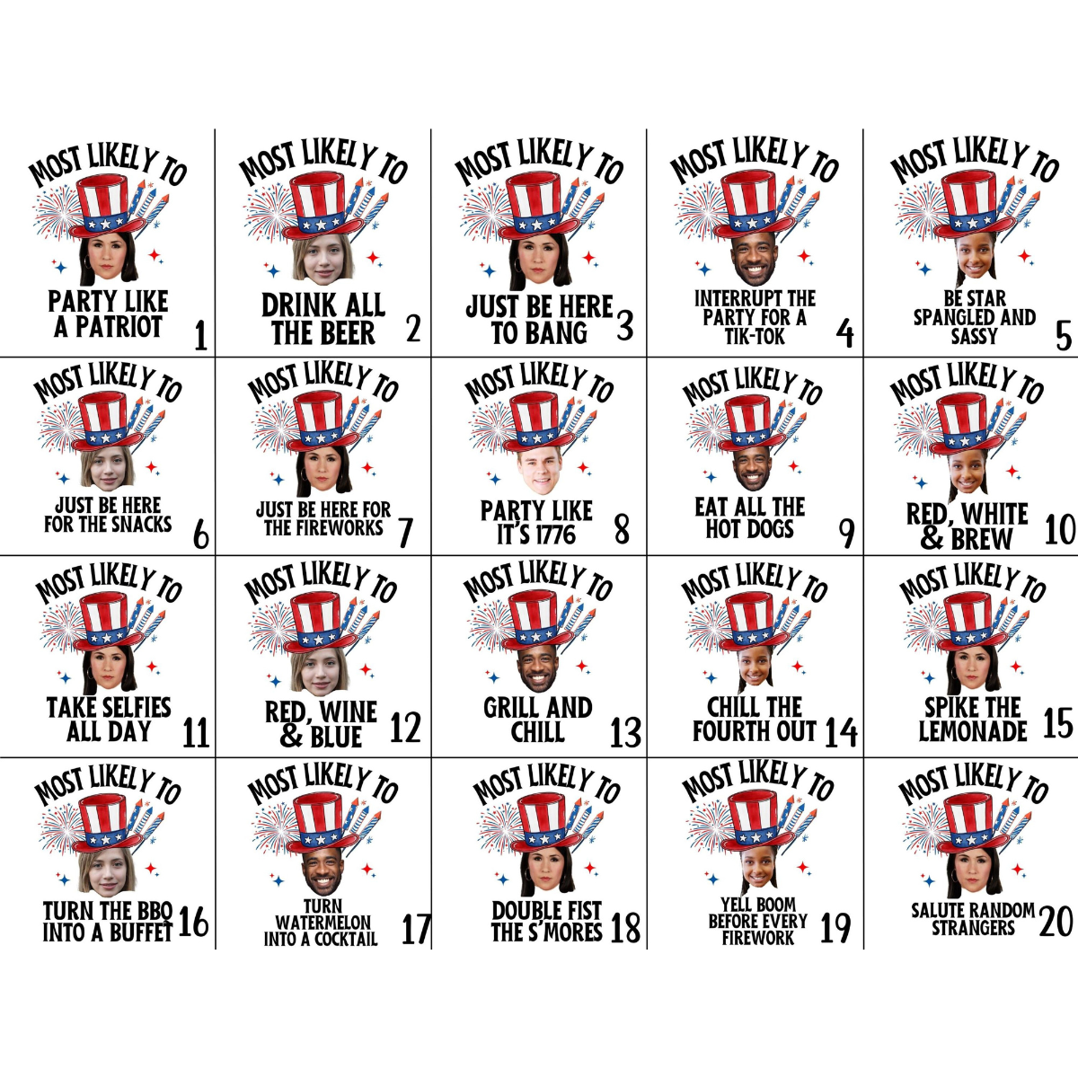 Custom Photo Funny 4th of July Shirts, Most Likely To Fourth of July TShirts, Family Matching Independence Day Tees, Patriotic Group Shirts