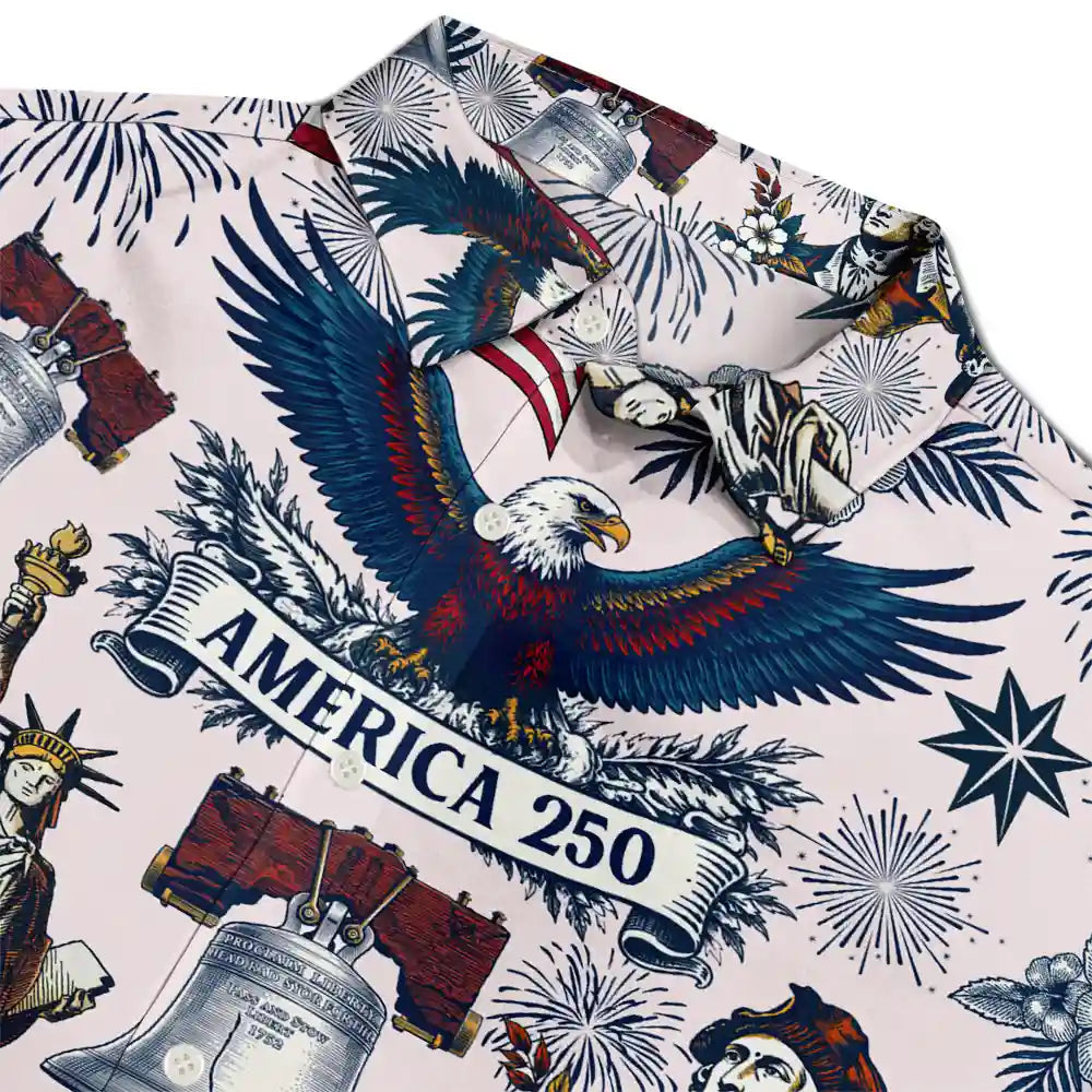 USA 250 Anniversary Eagle 1776 2026 - Personalized Hawaiian Shirt - Patriotic Gift, 4th Of July, 250th Anniversary Gift For Family