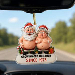 Growing Old Together, Santa And Mrs. Claus Ornament, Gift For Couples