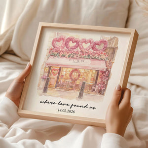 Custom Watercolor Venue Portrait - Personalized Picture Frame