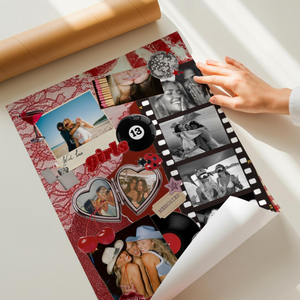 Best Friend Matchbook Collage Poster Canvas, Personalized Bestie Gift, Custom Friendship Photo Birthday Present