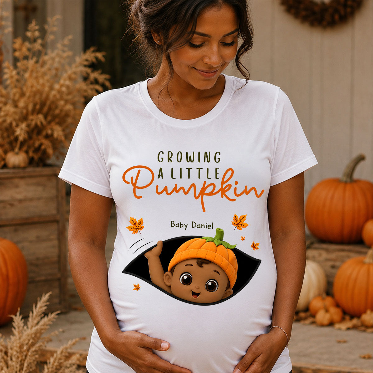 Baby Pumpkin - Personalized Shirt - Fall Season Gift For Wife, Daughter - Pregnancy Announcement