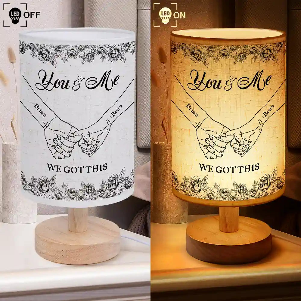 I Promise To Always Be By Your Side Holding Hands - Personalized Fabric Lamp - Gift For Couple, Anniversary Gift