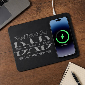 Forever Thankful For Dad - Personalized Wireless Charging Mat - Gift For Father, Grandpa, Father's Day Gift