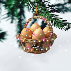 Personalized Egg Basket Christmas Ornament, Eggs Christmas Ornament, Cooking Ornament, Kitchen Ornament, Chef Ornament Gift