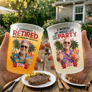 The Legend Has Retired Plastic Frosted Cup, Custom Retirement Photo, Funny Retirement Gift