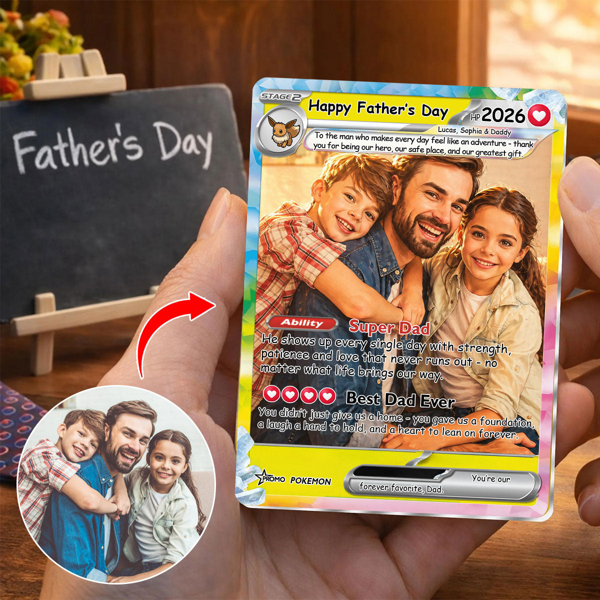 Gentle Strength Dad Tribute Trading Poke Card For Father's Day