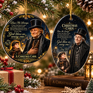 A Christmas Carol God Bless Us Every One Ornament, Charles Dickens Holiday Story Tree Decor