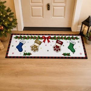 Christmas Family Stockings With Names - Personalized Runner Rug