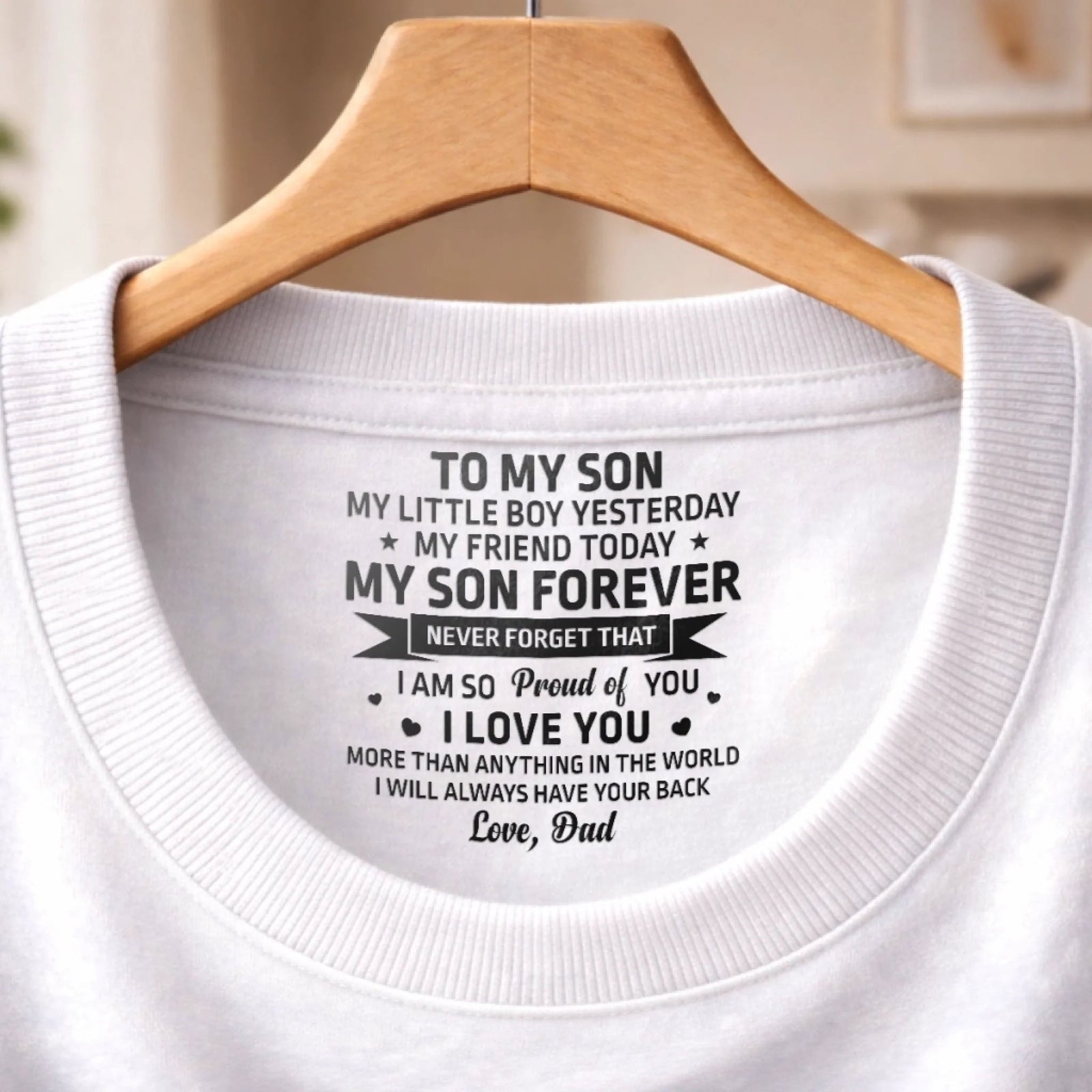I Love You More Than Anything In The World - Personalized Neck Print T Shirt - Gift For Son, Daughter