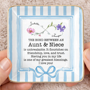 The Bond Between An Aunt & Niece, Flowers & Ribbon Decor, Personalized Gift For Family