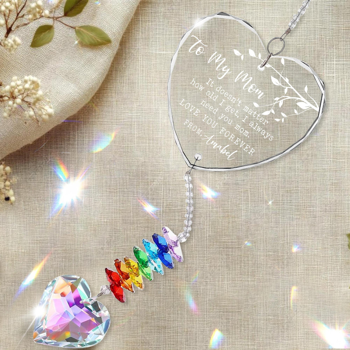 Mom Birthday Gifts, Crystal Suncatcher Gifts For Mom, Birthday Gifts For Mom, Grandma Birthday Gifts, Mom Christmas Ornament, Memorial Gifts